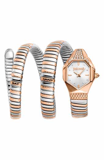 Just Cavalli Snake Wraparound Bracelet Watch, 22mm x 34.5mm
