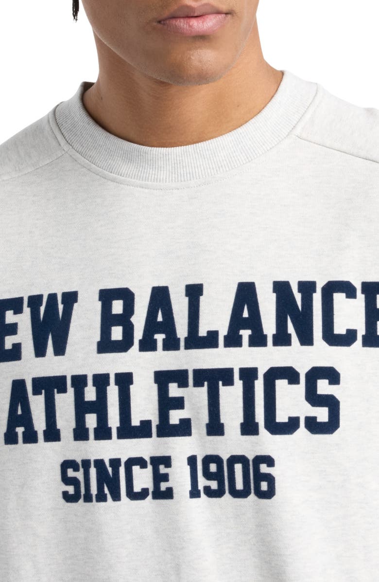 New Balance Varsity French Terry Crewneck Sweatshirt, Alternate, color, Ash Heather