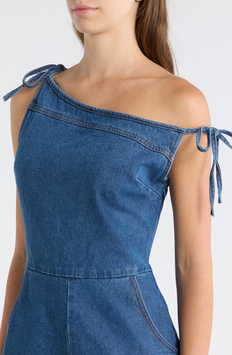 Petal & Pup Tatum Off the Shoulder Denim Romper, Alternate, color, 