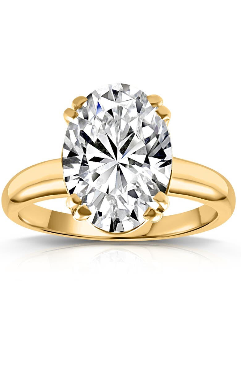 Bliss Diamond Certified 5Ct Oval 14k Gold Diamond Engagement Ring Lab Grown, Main, color, 14K Yellow Gold