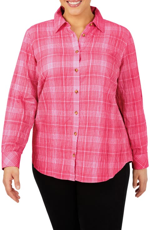 Rhea Plaid Button-Up Shirt (Plus Size)