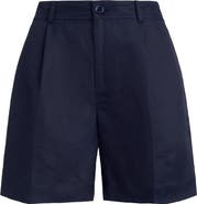Lauren Ralph Lauren Pleated Linen Blend Twill Shorts