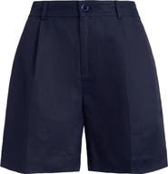 Lauren Ralph Lauren Pleated Linen Blend Twill Shorts