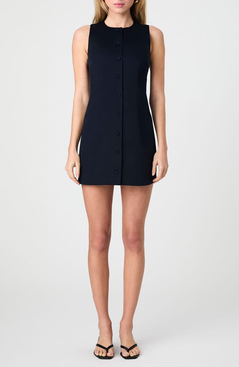 French Connection Sleeveless Cotton Sateen Minidress, Main, color, Marine