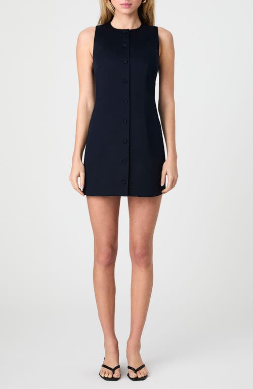 French Connection Sleeveless Cotton Sateen Minidress In Marine