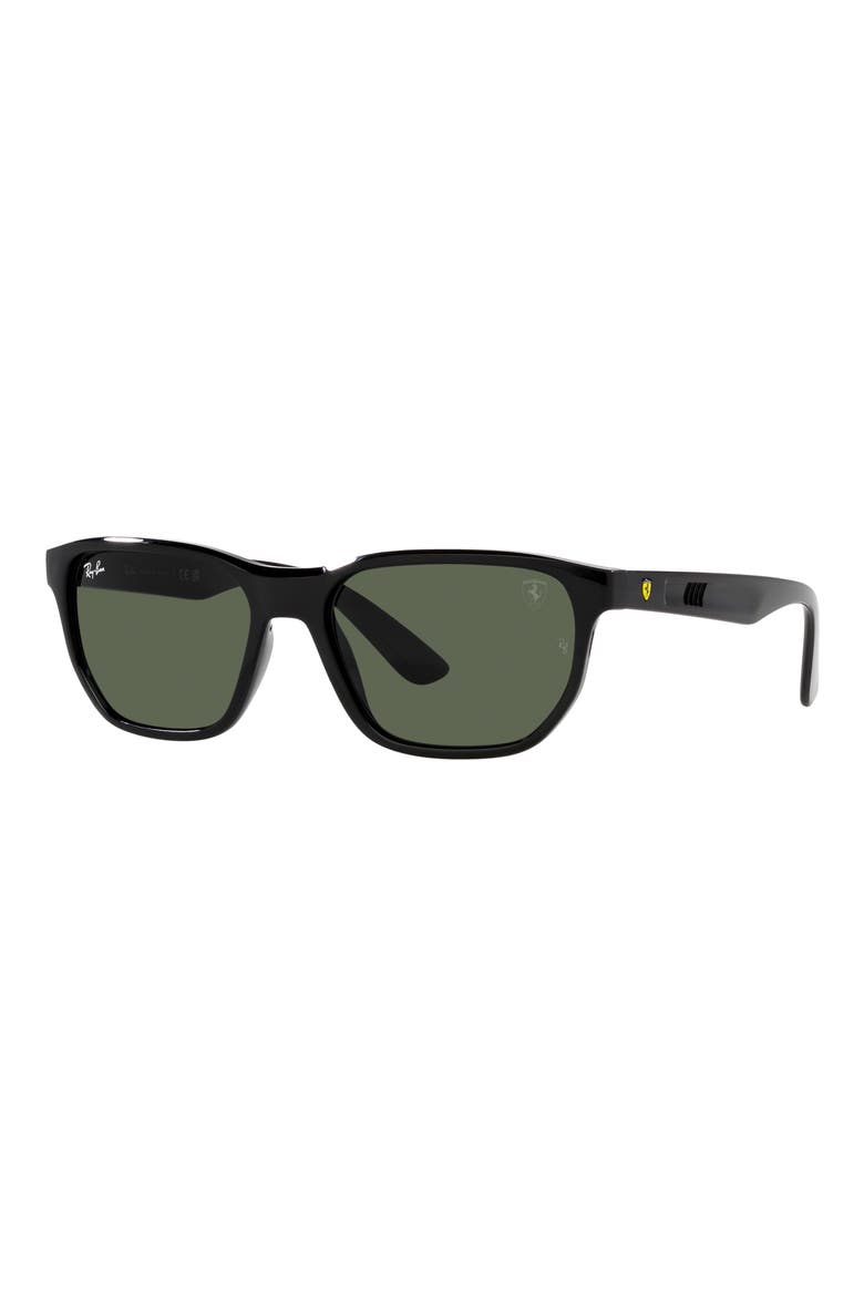 x Scuderia Ferrari 57mm Irregular Sunglasses, Alternate, color, BLACK