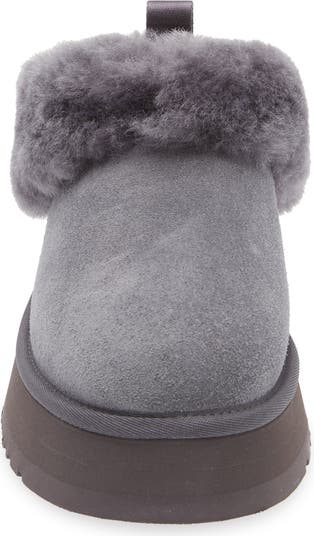 UGG グレー UGG® Tazzelle Genuine Shearling Collar Slipper (Women