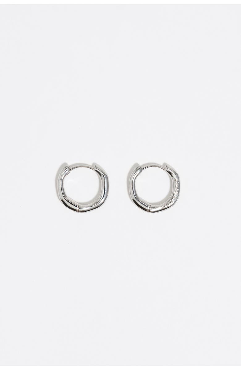 Bimba y Lola Irregular Hoop Earrings, Main, color, Silver