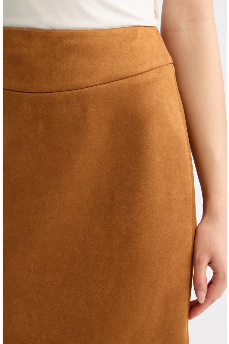 Faux Suede Pencil Skirt, Alternate, color, LUGGAGE