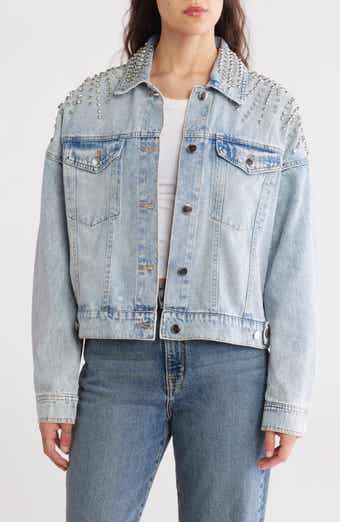 Top Crystal Embellishment Denim Jacket