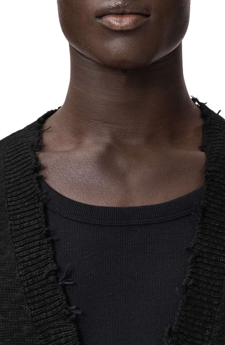 AllSaints Tabua Cotton Cardigan, Alternate, color, Black