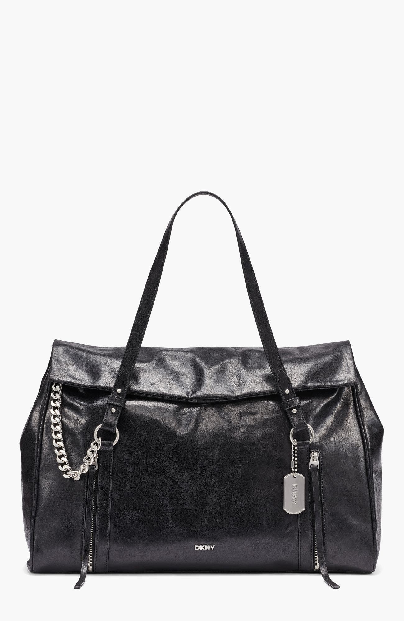 Skye Large Satchel, Main, color, Black/Silver
