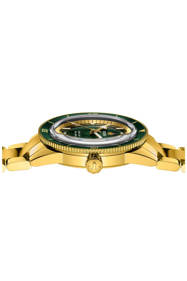 Captain Cook Automatic Bracelet Watch, 42mm, Alternate, color, GREEN