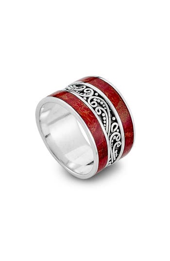 Samuel B. Coral Baile Scrollwork Band Ring