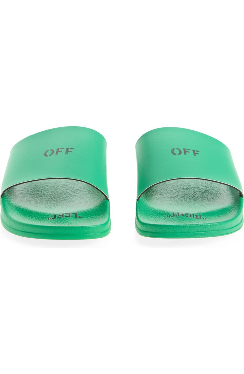 Off-White Logo Pool Slide Sandal, Alternate, color, Green No Color