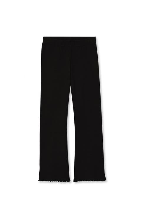Girls Ribbed Knit Flare Leggings