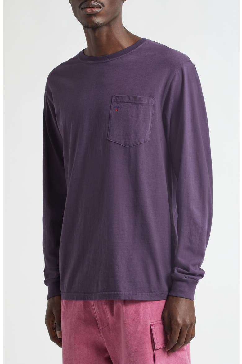 Core Logo Long Sleeve Pocket T-Shirt, Alternate, color, PLUM