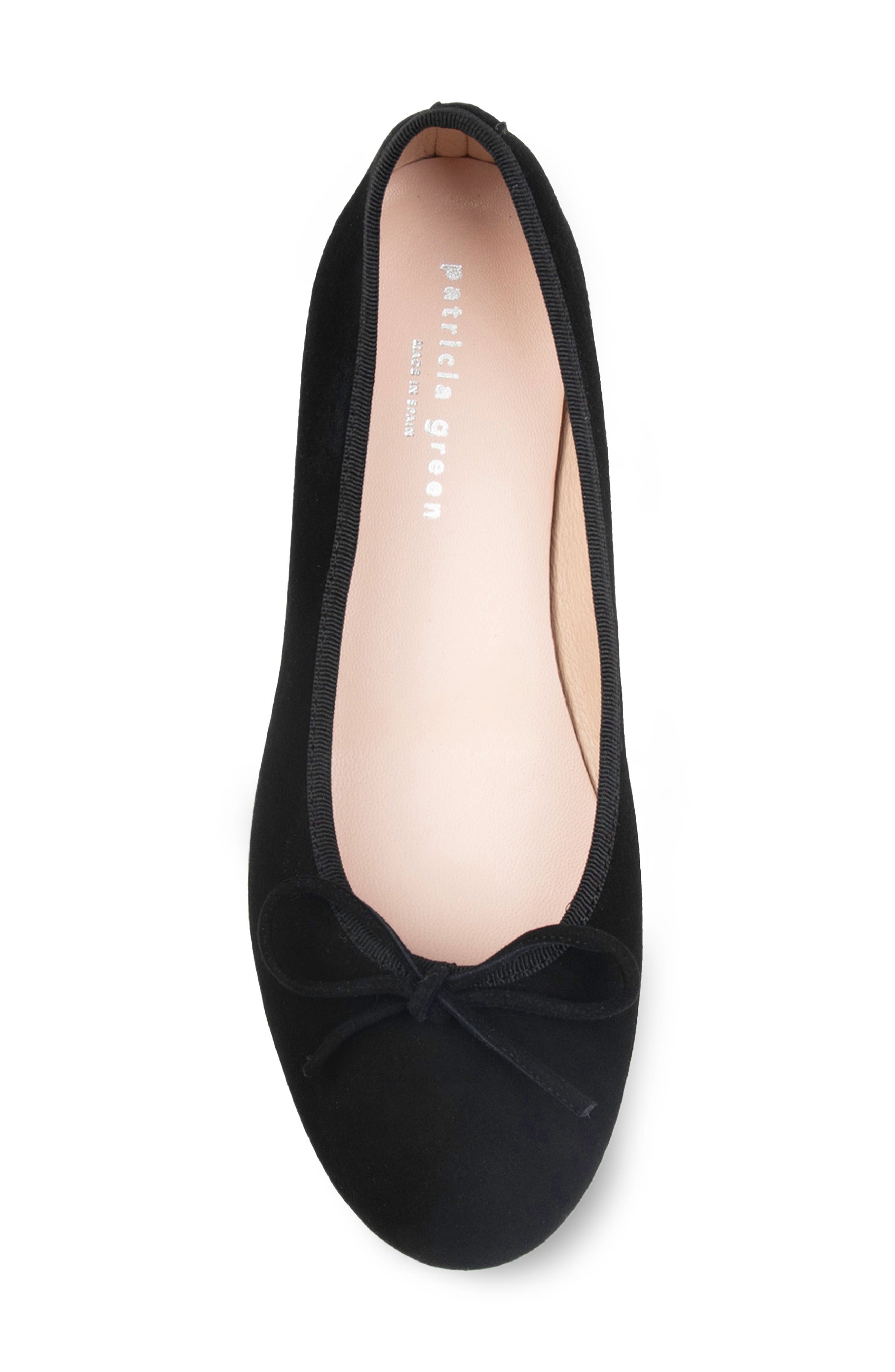 patricia green Skim Ballerina Flat, Alternate, color, Black Suede