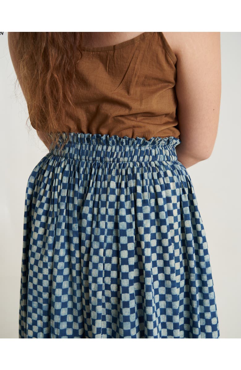 World of Crow Block Printed Indigo Skirt, Alternate, color, 
