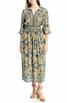 MAX STUDIO Bubble Sleeve Midi Dress