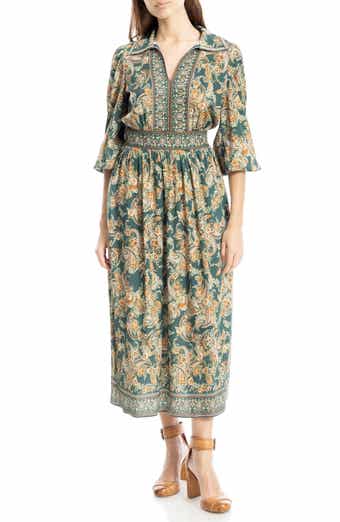 MAX STUDIO Bubble Sleeve Midi Dress