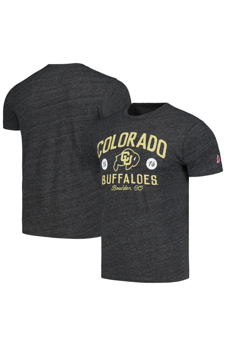 LEAGUE COLLEGIATE WEAR Men's League Collegiate Wear Heather Charcoal Colorado Buffaloes Bendy Arch Victory Falls Tri-Blend T-Shirt, Main, color,