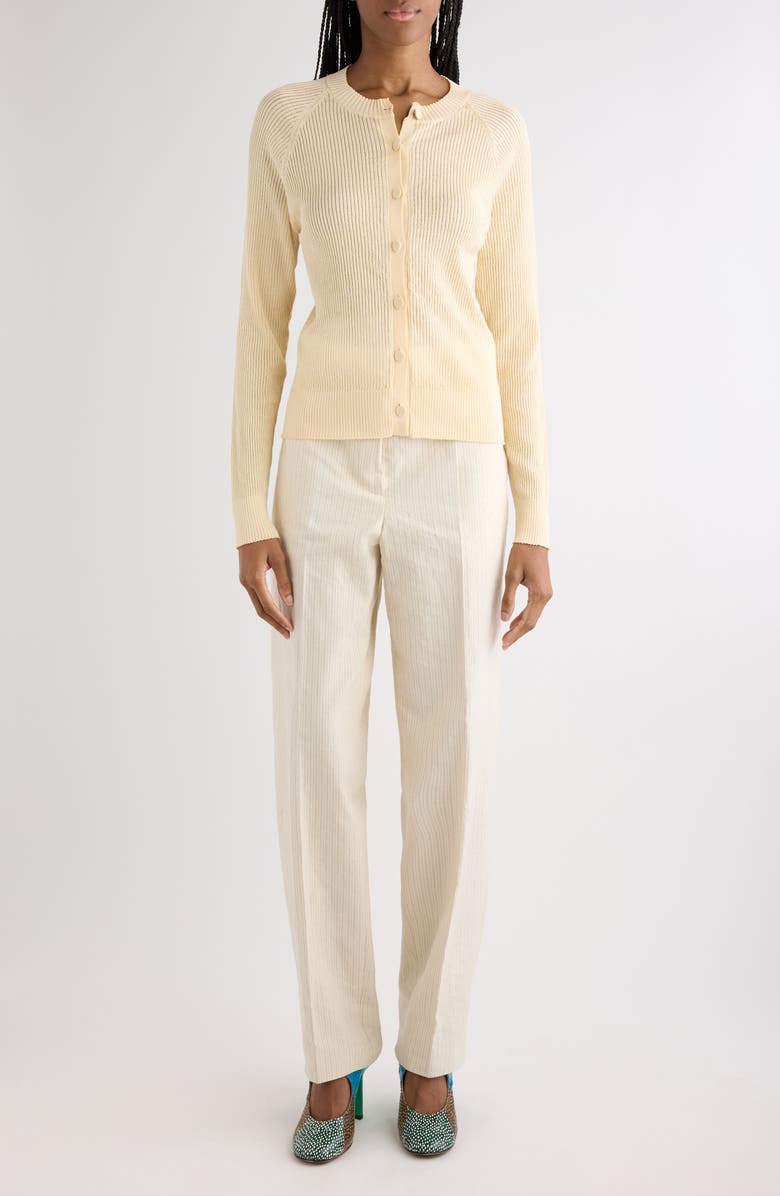 Dries Van Noten Tobinas Cotton Cardigan, Alternate, color, Cream