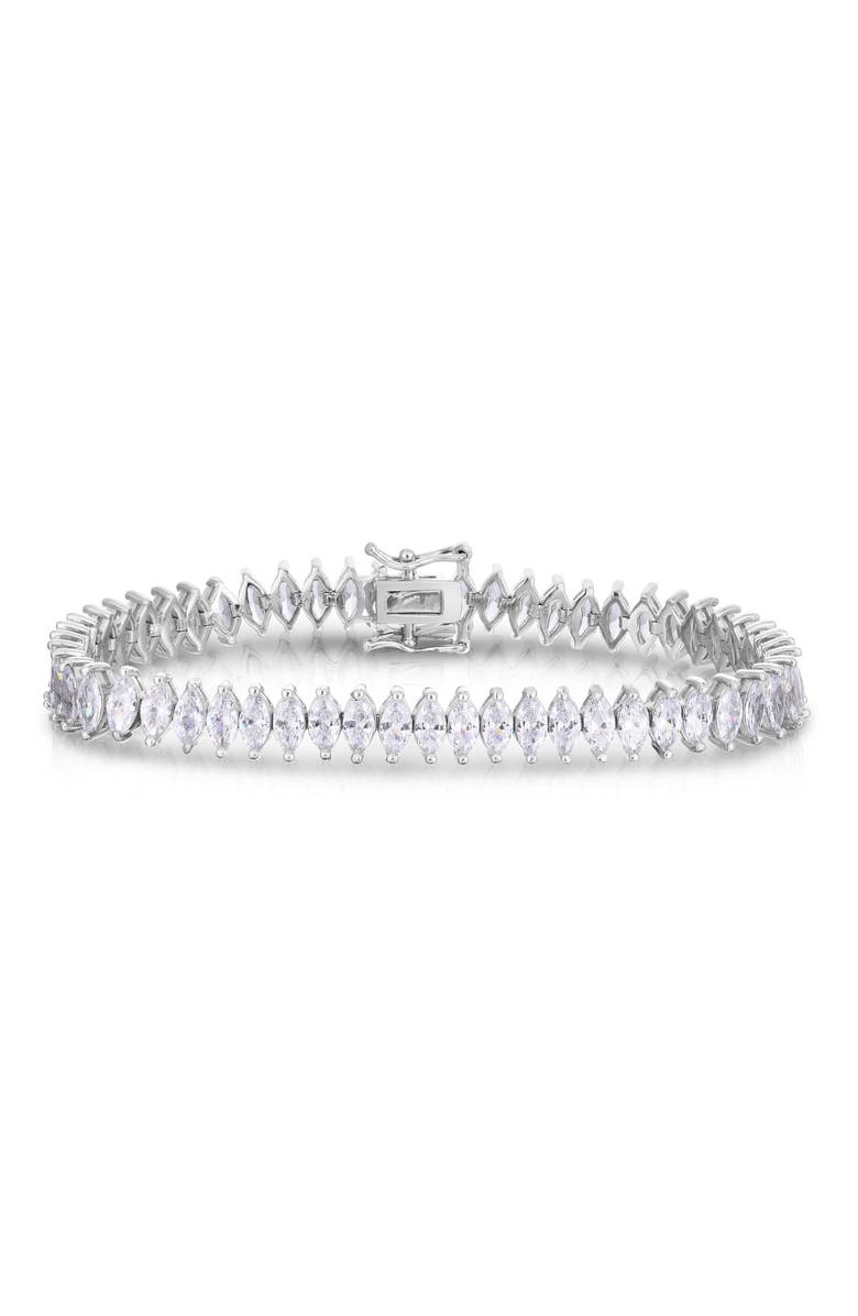 CHLOE AND MADISON Cubic Zirconia Tennis Bracelet, Main, color, Silver
