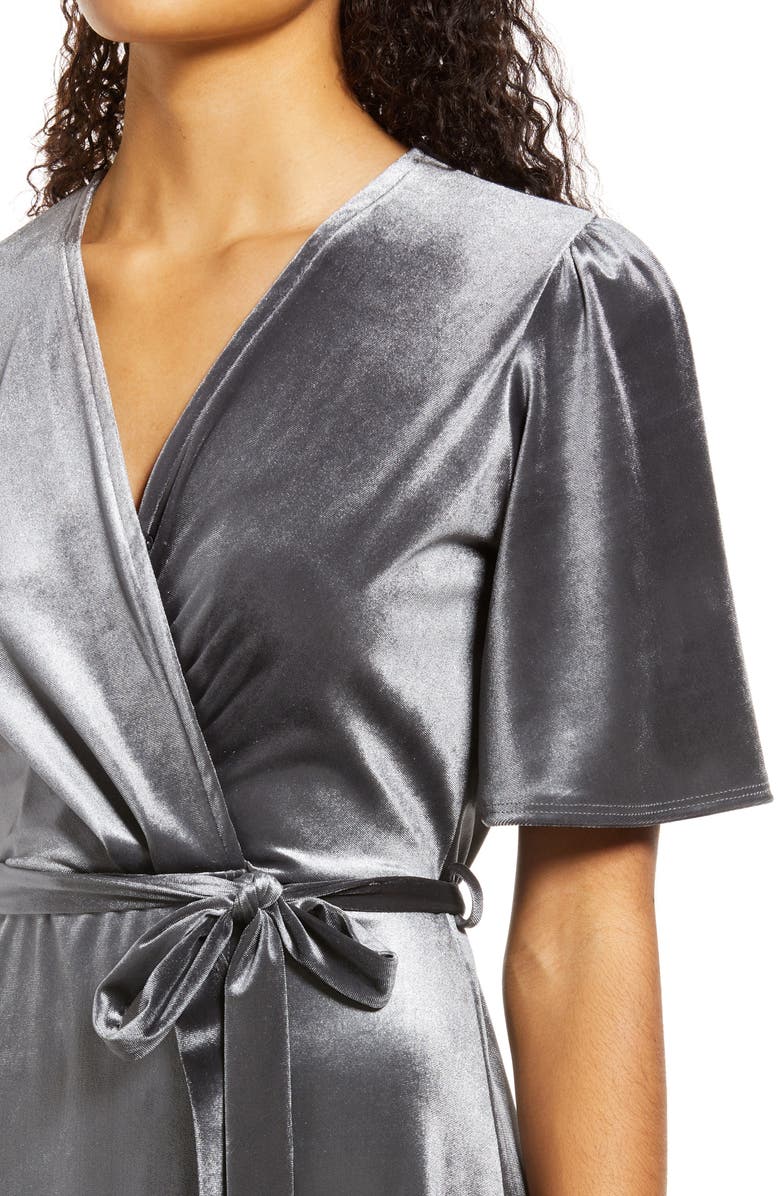 Fraiche by J Velvet Faux Wrap Dress, Alternate, color, 