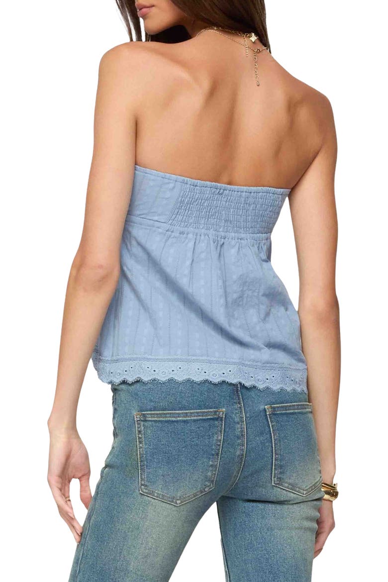 Narnie Strapless Faux Wrap Top, Alternate, color, LIGHT-BLUE