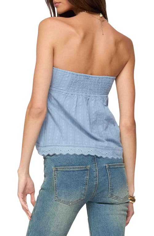 Edikted Narnie Striped Strapless Wrap Top In Blue