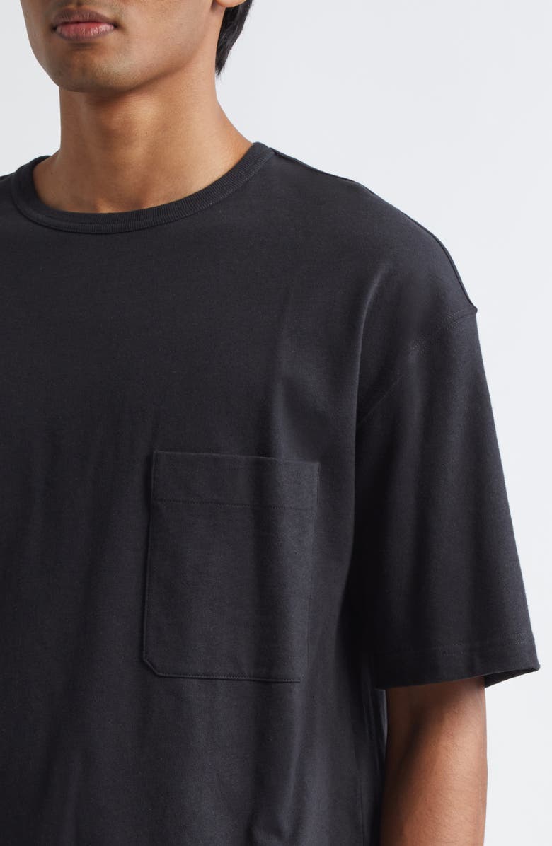 Lemaire Boxy Cotton & Linen T-Shirt, Alternate, color, Jet Black