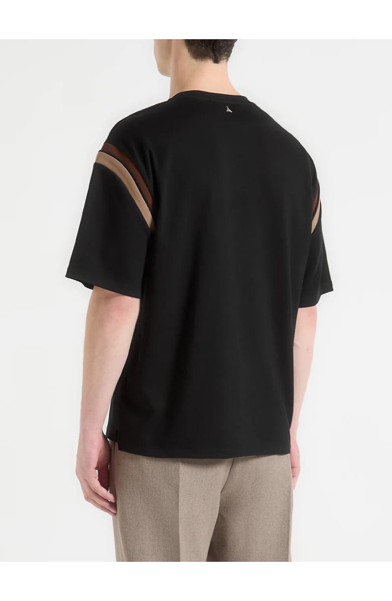 Manière De Voir Georges Varsity Cotton T-Shirt, Alternate, color, Black