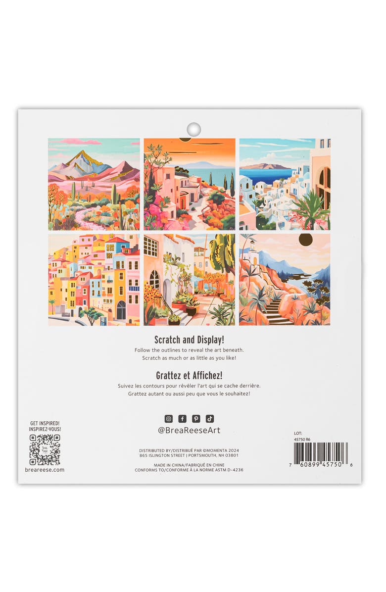 Brea Reese Scratch Art Paper Pad, Landscape Destinations, Alternate, color, Multicolored