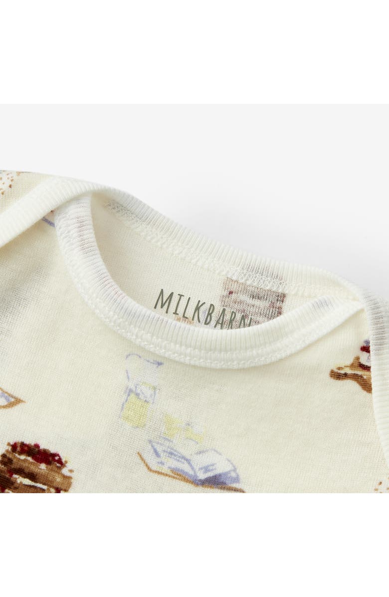 Milkbarn Organic Cotton Newborn Gown and Hat Set, Alternate, color, Picnic