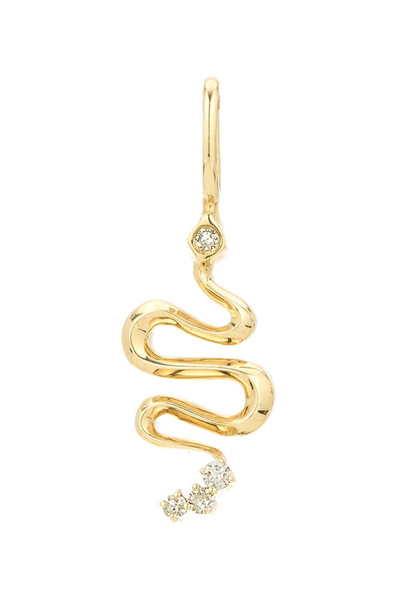Diamond Snake Mini Charm, Main, color, 9K YELLOW GOLD