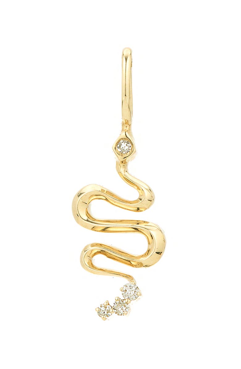 Adina Reyter Diamond Snake Mini Charm, Main, color, 9K Yellow Gold