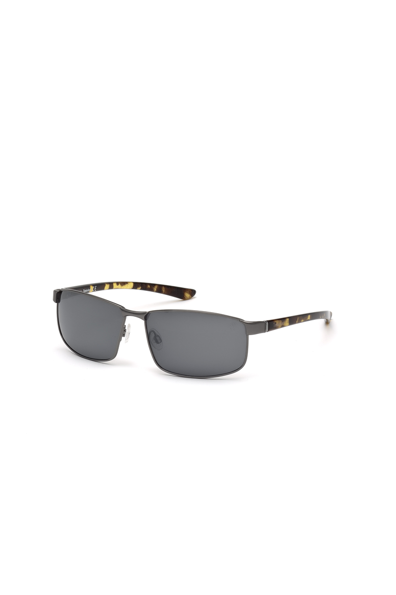 Rectangular Metal Polarized Sunglasses, Main, color, Gunmetal / Smoke