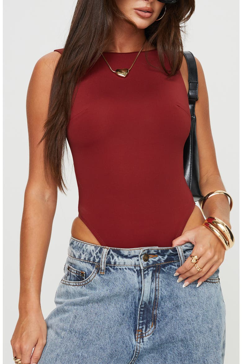 Beresford Scoop Back Bodysuit, Main, color, DARK RED