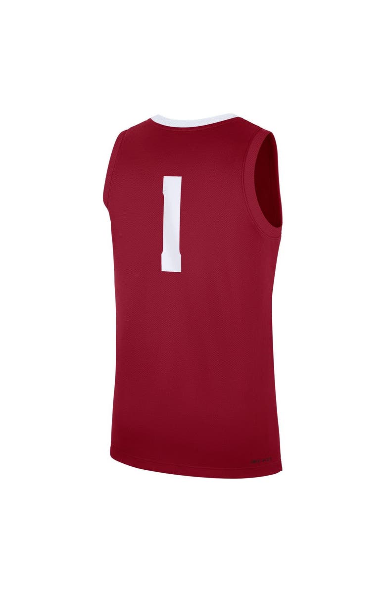 Nike Men's Nike #1 Crimson Alabama Crimson Tide Road Replica Jersey, Alternate, color, Crimson