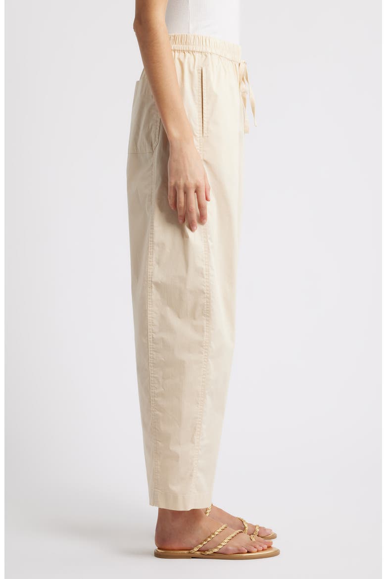 Stretch Cotton Drawstring Ankle Pants, Alternate, color, BEIGE BURNT
