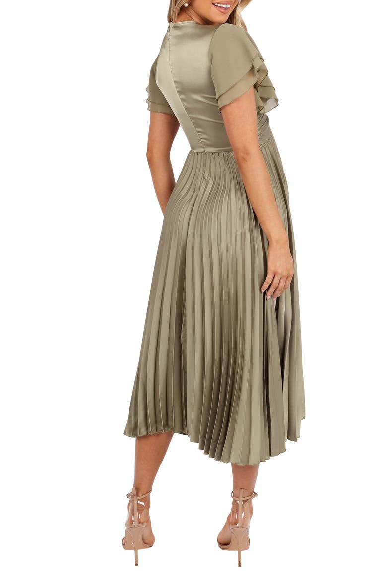 Nova Flutter Sleeve Midi Dress, Alternate, color, OLIVE
