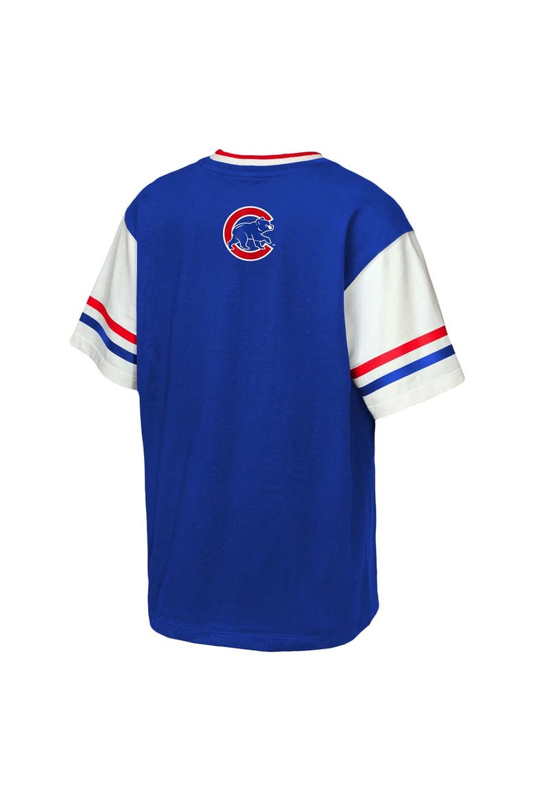 Youth Outerstuff  Royal Chicago Cubs Big League Base Runner Ringer T-Shirt, Alternate, color, Royal