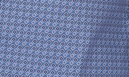 Tailorbyrd Geo Print Performance Button Down Shirt In Blue