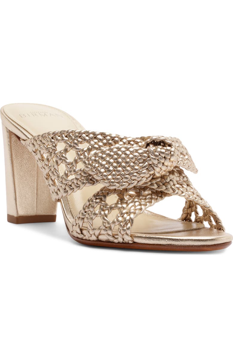 Alexandre Birman Belinda Woven Block Heel Sandal, Main, color, Golden