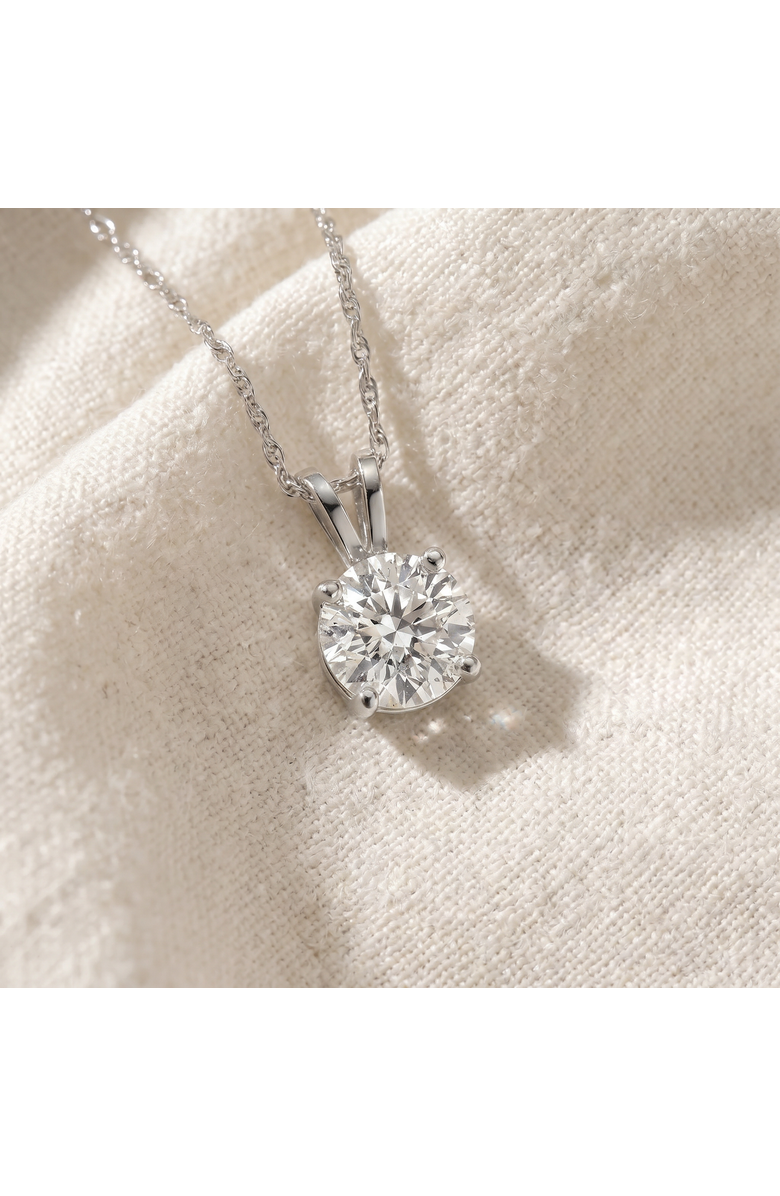 Bliss Diamond 1 1/2 Ct Moissnite Solitaire Pendant 14k Gold Womens Necklace, Alternate, color, 14K White Gold