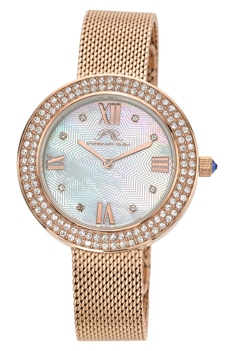Madeleine Mesh Strap Watch, 35mm, Main, color, ROSE TONE