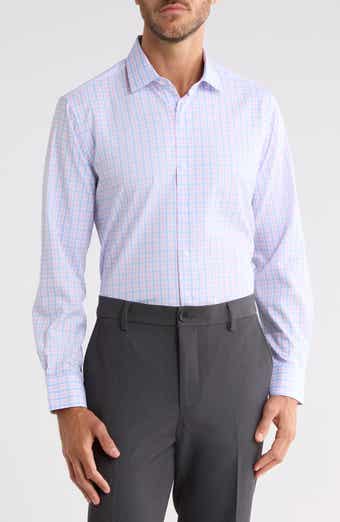Plaid Trim Fit Dress Shirt