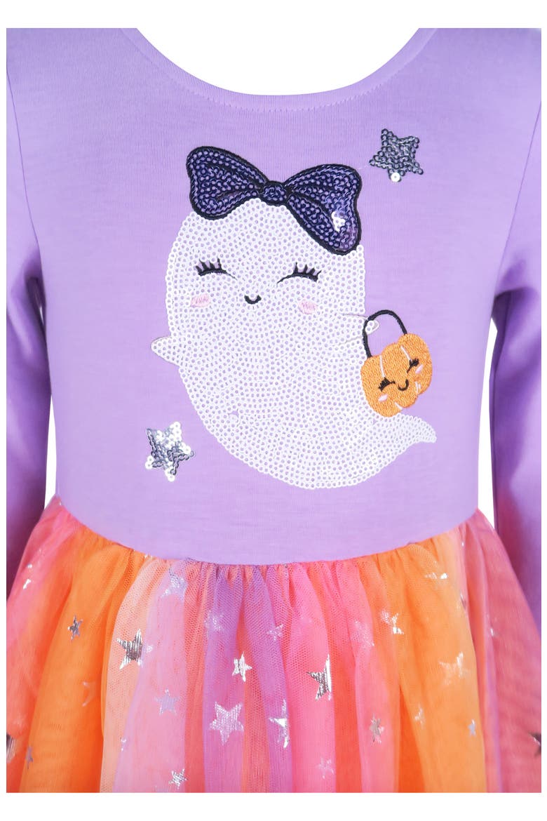 Kids' Halloween Ghost Sequin Tutu Dress, Alternate, color, LILAC/ MULTI