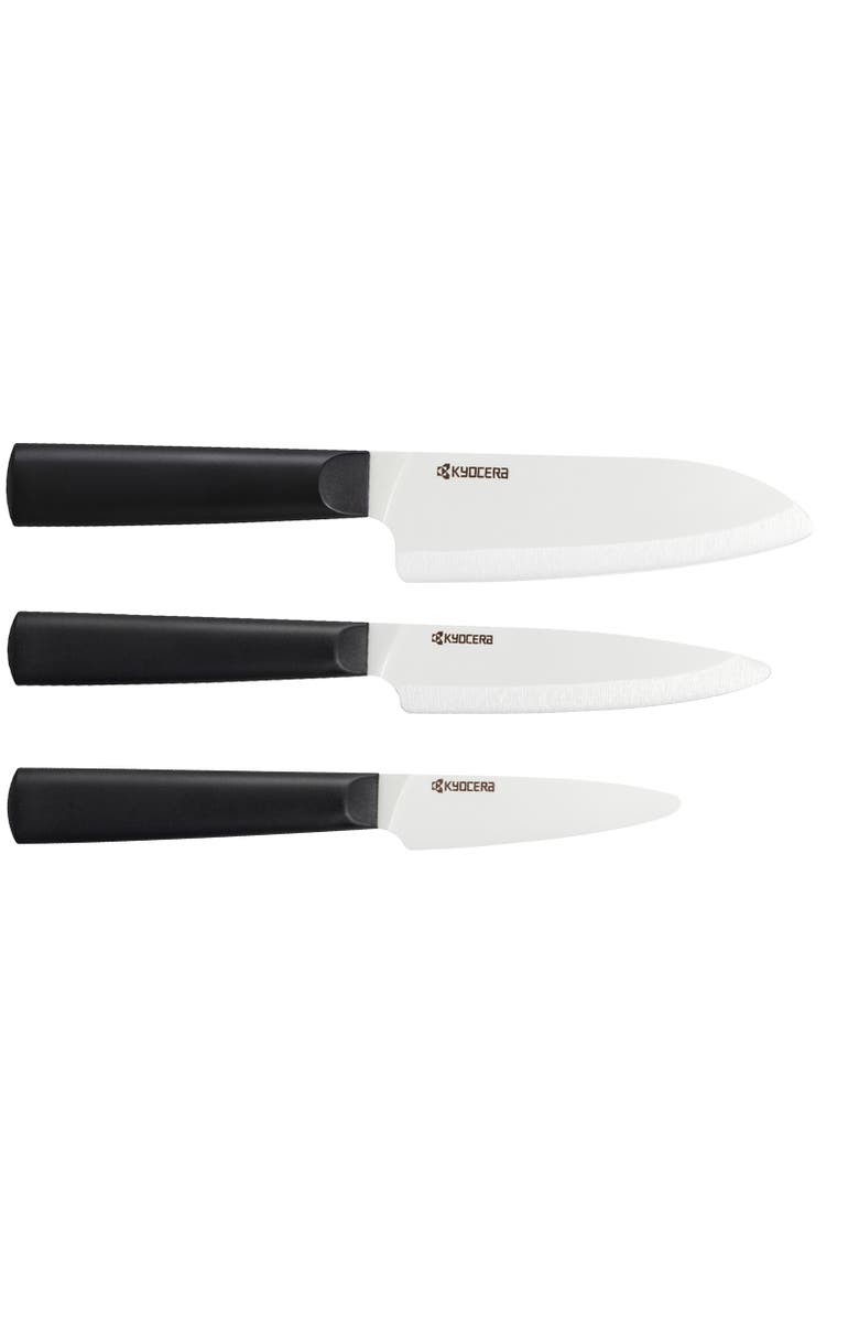 Kyocera INNOVATIONwhite<sup
®</sup
 3 Piece Ceramic Knife Set, Main, color, Black